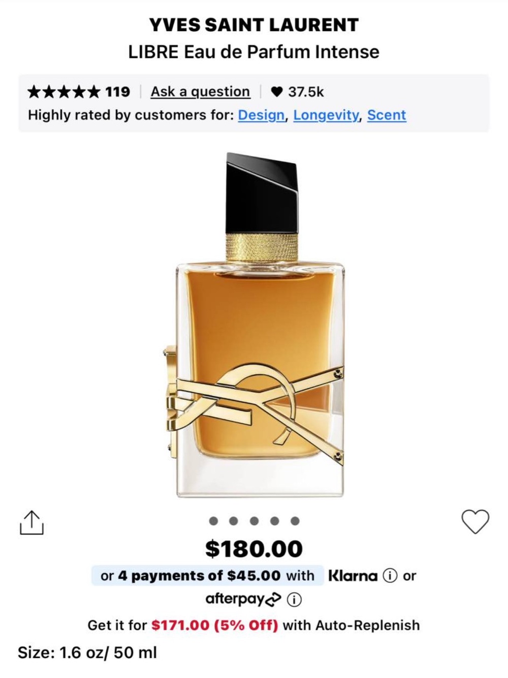 Yves Saint Laurent Intense 50ml